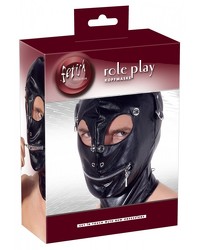 Kopfmaske mit Augenklappe, schwarz